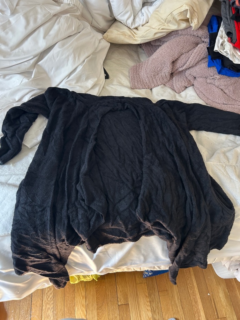 Barefoot Dreams Black Cozy Open-Front Cardigan